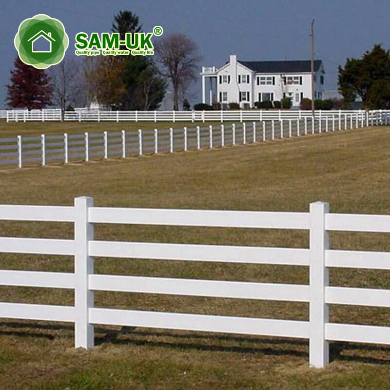 16 ft 4 rail vinyl horse fencing cost effective from China manufacturer