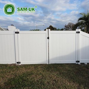 4' x 8' vinyl private fence double gate for outdoor backyard