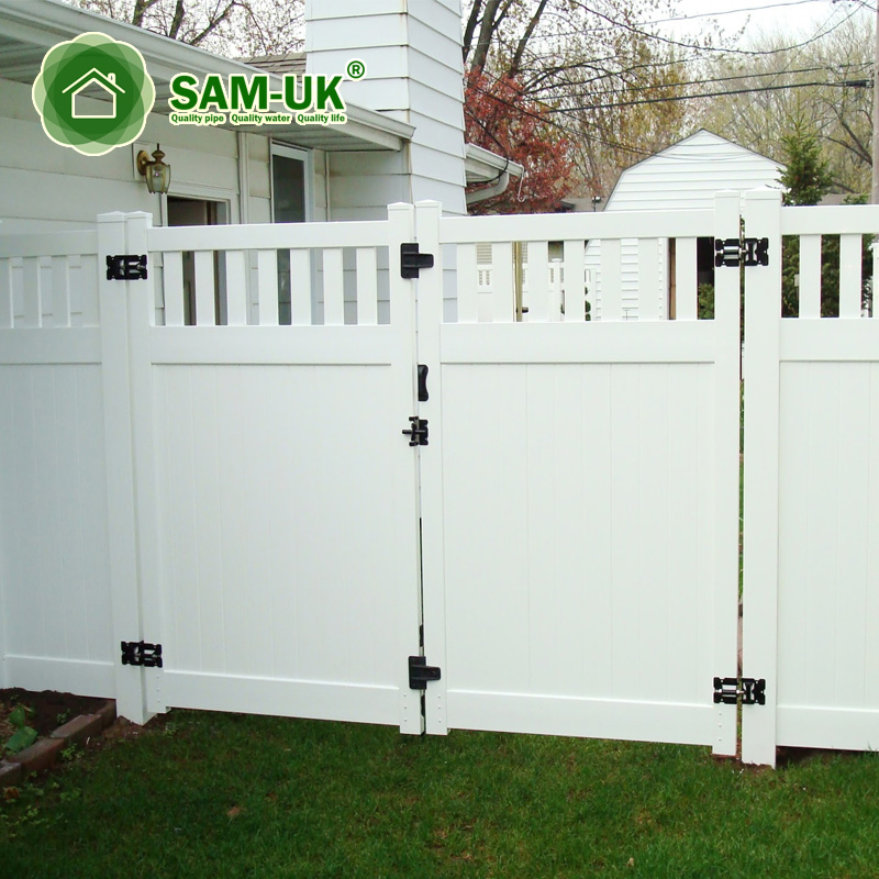 6' x 8' modern vinyl privacy fence with double gate from China