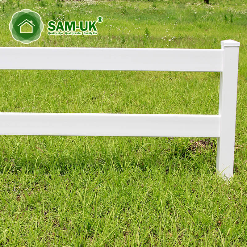 Heavy Duty White 2 Rail Horse Fencing PVC Vinyl Ranch Fence