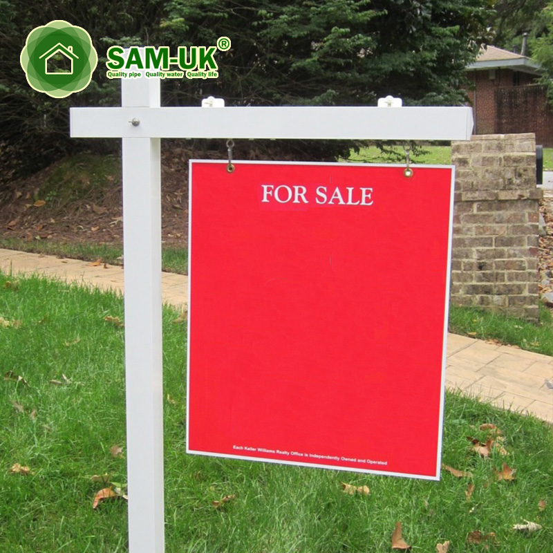 White Garden Vinyl Real Estate Sign Post from China manufacturer SAMUK