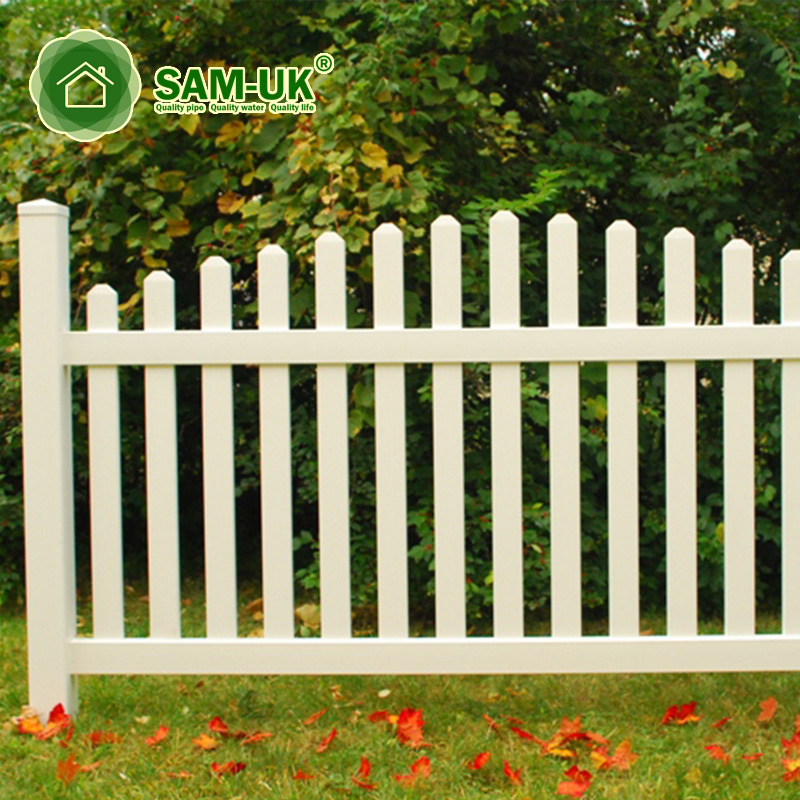 White Plastic Garden Fencing Vinyl PVC Picket Fence